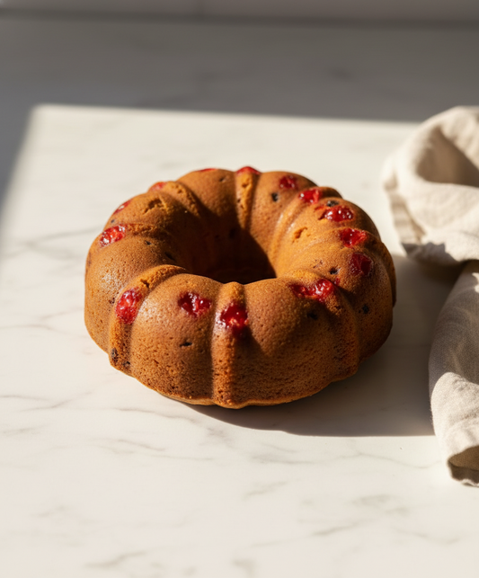 Cherry Whiskey Bundt Cake